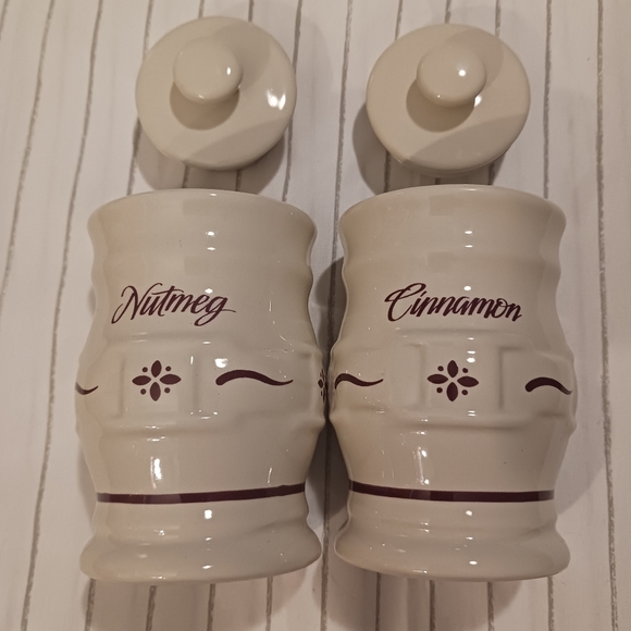 NWT! LONGABERGER Cinnamon & Nutmeg Spice Jars - Picture 4 of 7